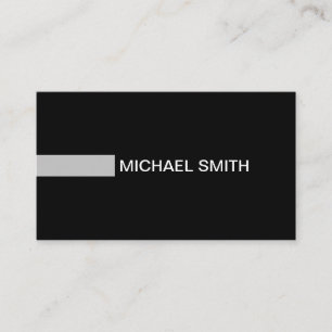 Plain Black Elegant Modern Silver Business Card