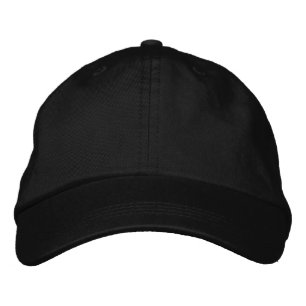 PLAIN BLACK EMBROIDERED HAT