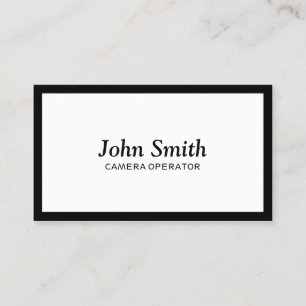 Plain Black Frame Camera Operator Cameraman Business Card