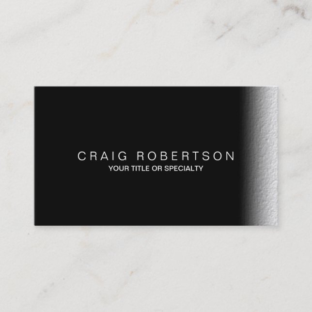 Plain Black Grey Business Card (Front)