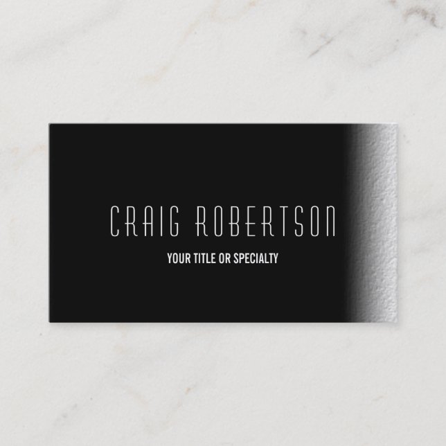 Plain Black Grey Business Card (Front)