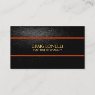 Plain Black Grey Orange Business Card