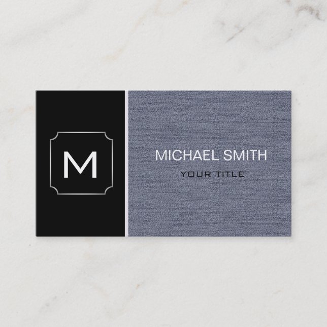 Plain Black & Grey Professional Modern Business Card (Front)