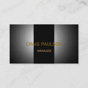 Plain Black Grey Stripe Photography Business Card