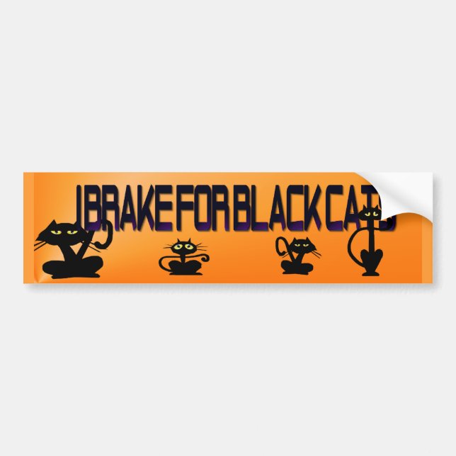 Plain Black Kitty Halloween Bumper Sticker (Front)