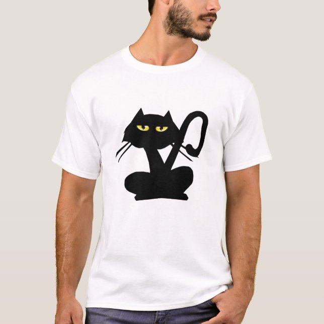 Plain Black KittyT-Shirt T-Shirt (Front)