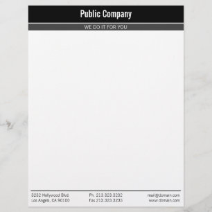 Plain Black Modern Elegant Professional Personalised Letterhead
