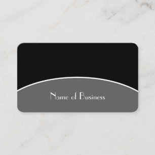 Plain Black Professional Contact With Modern Curve Business Card