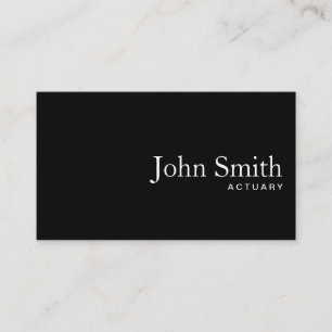 Plain Black QR Code Actuary Business Card