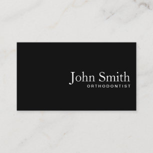 Plain Black QR Code Orthodontist Business Card