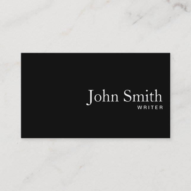 Plain Black QR Code Writer Business Card (Front)