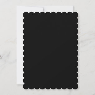 Plain Black Scalloped Edge Blank Wedding Invitation