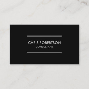 Plain Black & White Grey Consultant Business Card