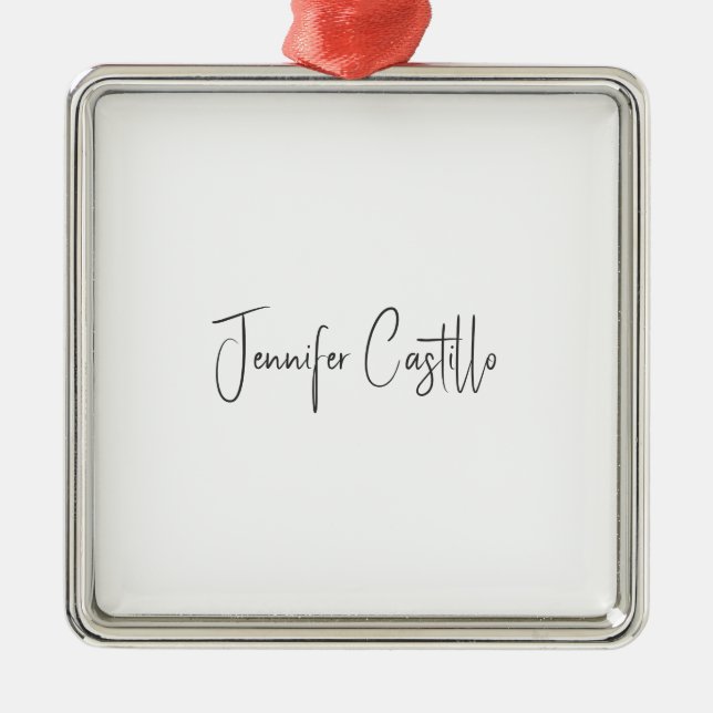 Plain Black White Minimalist Calligraphy Metal Tree Decoration (Front)