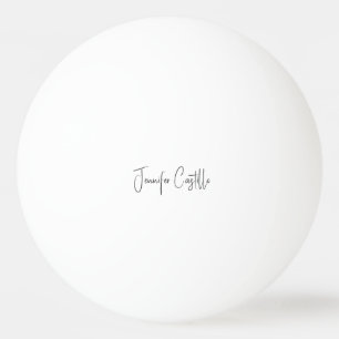 Plain Black White Minimalist Calligraphy Ping Pong Ball