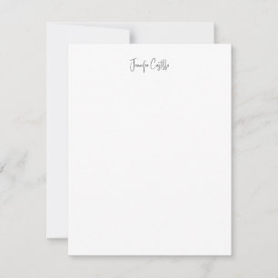 Plain Black White Minimalist Calligraphy RSVP Card