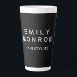 Plain Black & White Modern Minimalist Latte Mug<br><div class="desc">Plain Minimalist Modern Designs. They're all simple,  attractive,  unique.</div>