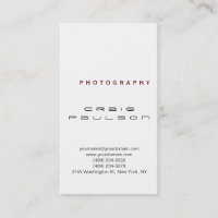 Plain Black White Photography Business Card