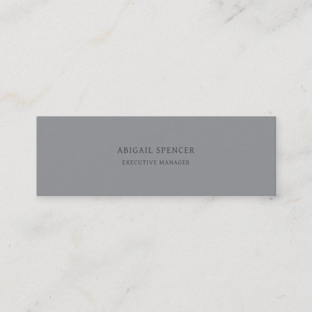 Plain Black White Professional Mini Business Card (Front)