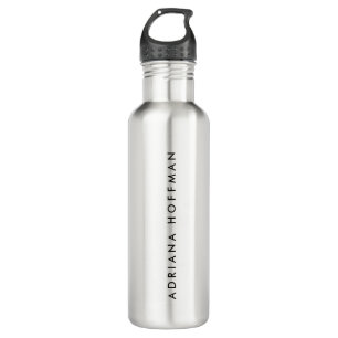 Plain Black White Professional Minimalist Name 710 Ml Water Bottle
