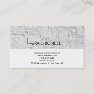 Plain Black White Wall Brick Stripe Business Card