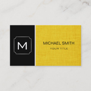 Plain Black & Yellow Professional Modern Business Card