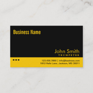 Plain Black & Yellow Trumpeter Business Card