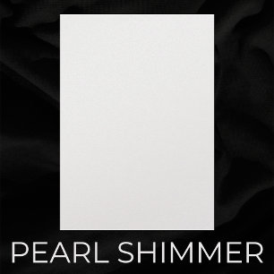 Plain Blank White 5" x 7" Pearl Shimmer Wedding Invitation