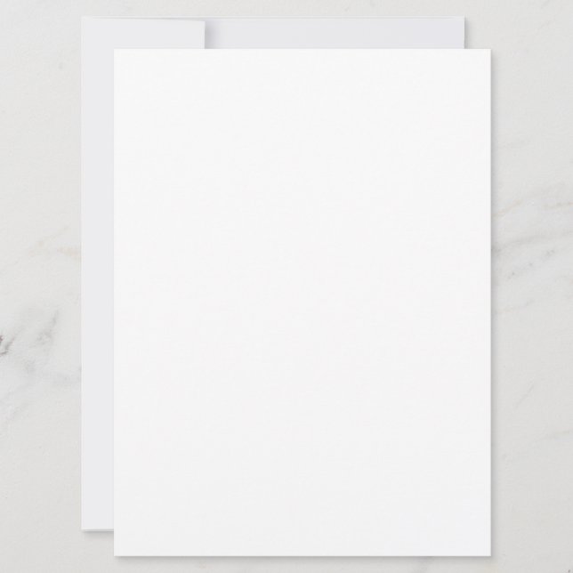 Plain Blank White 6.5" x 8.75" Wedding Invitation (Front)
