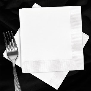 Plain Blank White Coined Cocktail Wedding Napkin