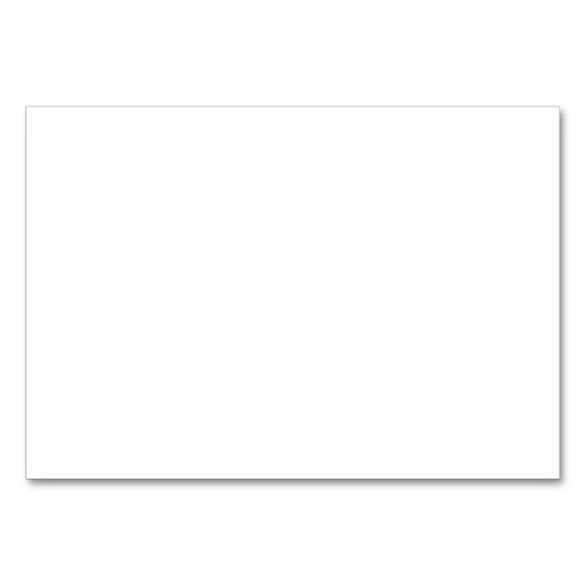 Plain Blank White Landscape Wedding  Table Number (Front)