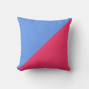 Plain Blue and Hot Pink Background Cushion