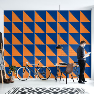 Plain Blue and Orange Wallpaper