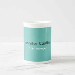 Plain Blue Black White Minimalist Modern Bone China Mug