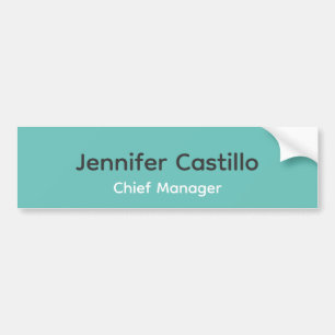 Plain Blue Black White Minimalist Modern Bumper Sticker