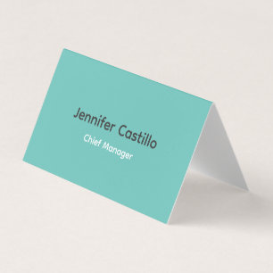 Plain Blue Black White Minimalist Modern Business Card