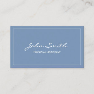 Plain Blue Physician Assistant Business Card