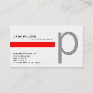 Plain Blue Red Photography Business Card