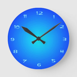 Plain Blue with Aqua Centre   > Kitchen Clocks
