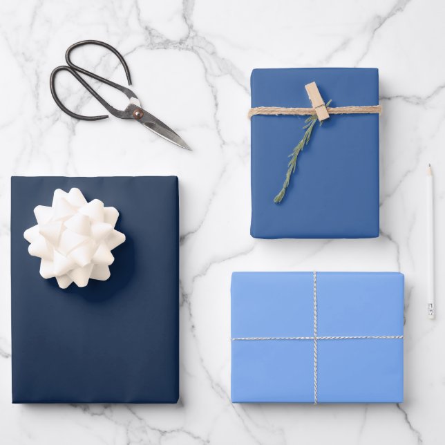 Plain Blue Wrapping Paper Sheet (Front)
