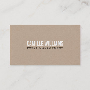 PLAIN BOLD MINIMAL smart text natural kraft Business Card
