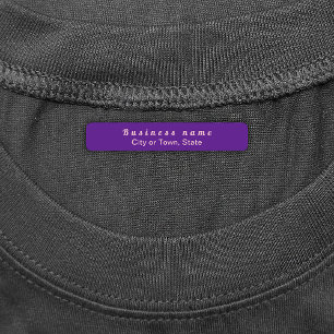 Plain Brand Name Text On Purple Rectangle Iron On