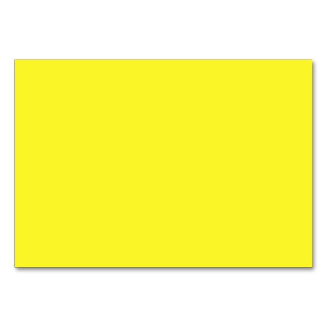 Plain Bright Yellow  colour Table Number (Front)