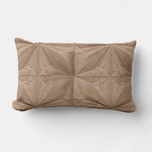Plain brown bag origami pattern lumbar cushion