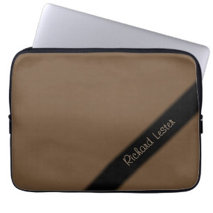 Plain Brown Personalised Laptop Sleeve