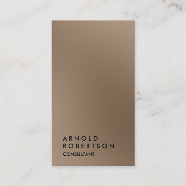 Plain Browny Modern Consultant Business Card (Front)