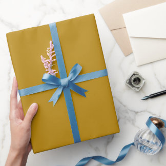 Plain Burnt Honey Gold Colour Shade Tone Wrapping Paper