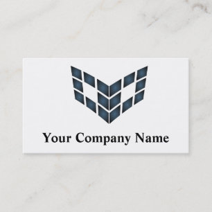 Plain Business Card Logo Blue Abstract Squares