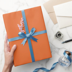 Plain Carrot Crush Orange Colour Shade Tone Wrapping Paper
