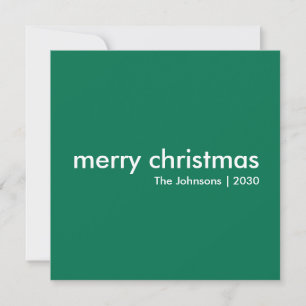 Plain Christmas   Modern Minimalist Green Scandi Holiday Card